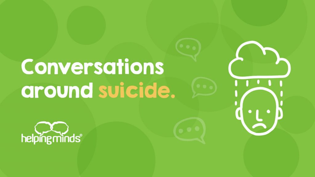 conversations around suicide green banner