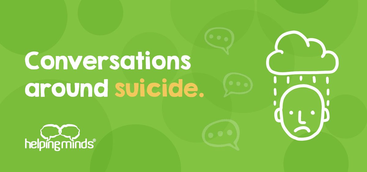 conversations around suicide green banner